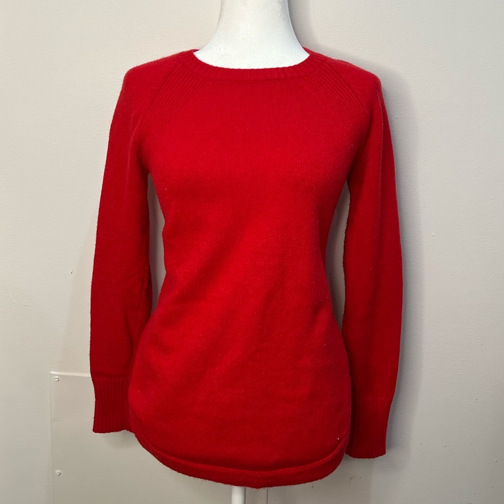 Anthropologie Vibrant Red Crew Neck Sweater